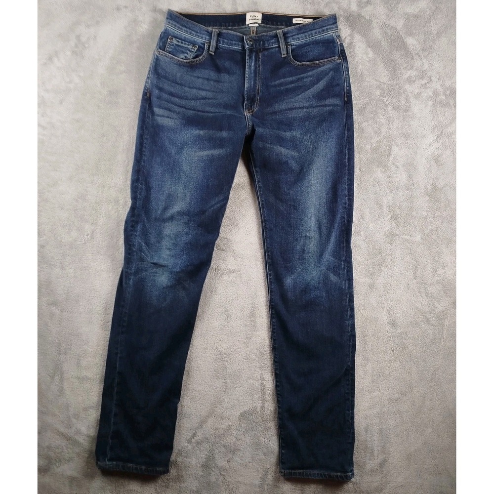 Flint And Tinder Straight Fit Dark Wash Blue Jeans Men's Size 31x32 Stretch